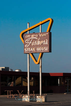 eat with cuz The Fishers steakhouse sign