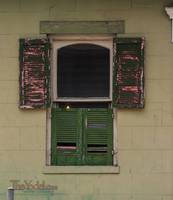 Green Shuttered Window
