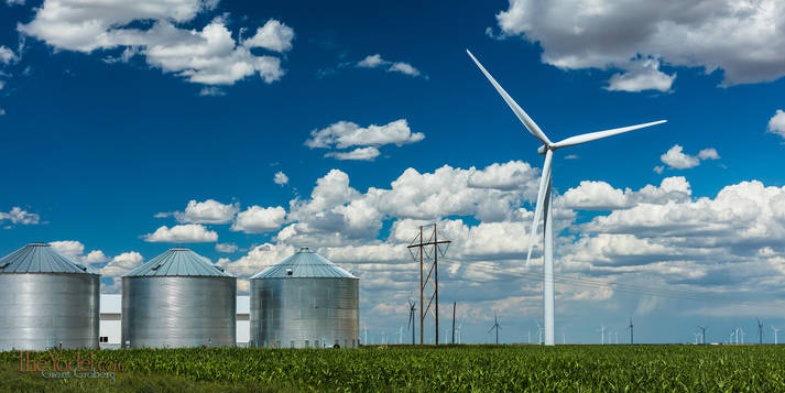 Grain Bins and Windmill