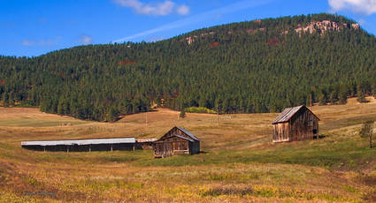 Barns by the Mountain