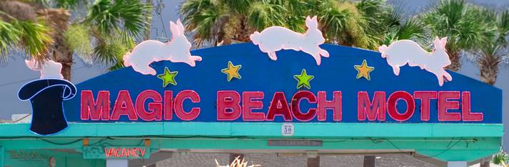 Magic Beach Motel sign