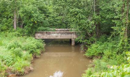 This is the previous bridge that was used to cross the stream