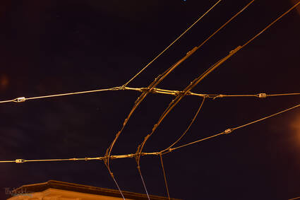 Trolly Wires at Night