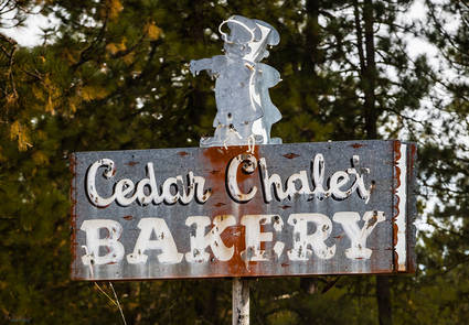 Cedar Chalet Bakery Sign