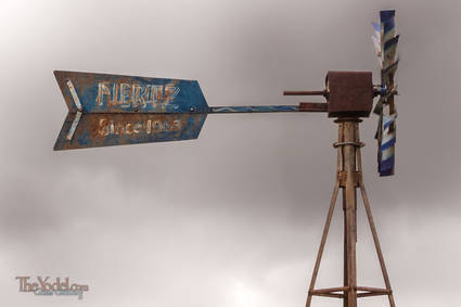 The custom painted windmill/weathervane at the Mertz Farm