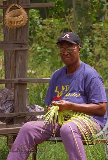 a basket weaver outside of Charleston, South Carolina