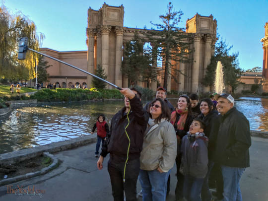 Group shot with a selfie stick