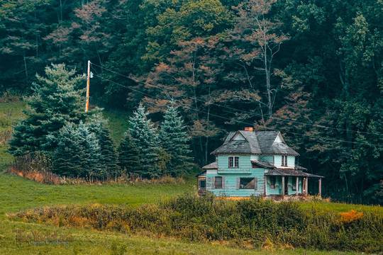 A house on the side of a hill.