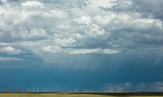 Windmills with Dramatic Sky