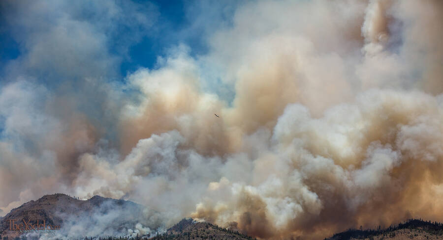 Sky, Smoke and Plane